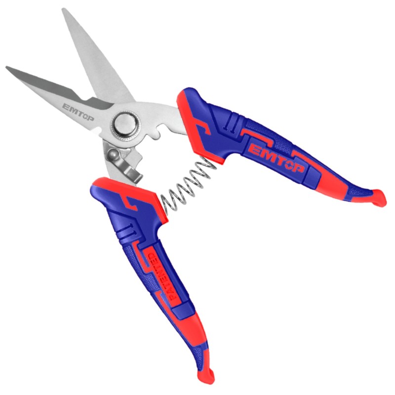 TIJERAS ELECTRICISTA 7" 178mm ACERO INOXIDABLE CON MUELLE - EMTOP