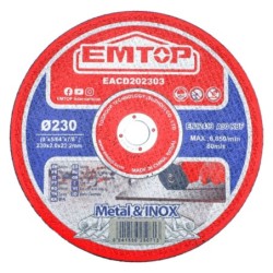 DISCO CORTE METAL AMOLADORA 230MM 2,00MM EMTOP