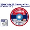 DISCO ABRASIVO CORTE METAL AMOLADORA 230MM 3.0MM EMTOP