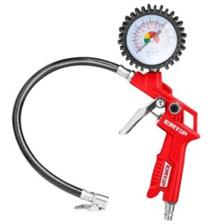 PISTOLA DE INFLADO CON MANÓMETRO EMTOP PARA COMPRESOR (12 BAR)