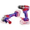 KIT TALADRO 66NM + AMOLADORA 115MM 20V BATERIA P20S EMTOP (BATERÍAS 2x4.0Ah, CARGADOR, MALETÍN)