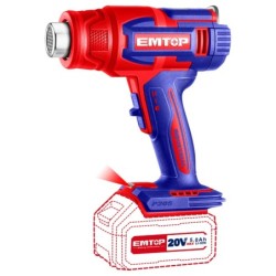 PISTOLA DE CALOR 20V EMTOP (INCLUYE 3 BOQUILLAS Y RASPADOR)
