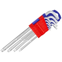 JUEGO LLAVES TORX CR-V - 9 PCS (T10 - T50) EMTOP