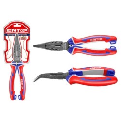 ALICATES DE PUNTA CURVA 8" 200mm Cr-V EMTOP