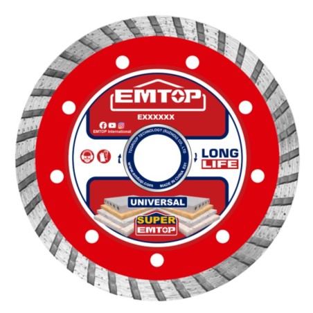 DISCO DIAMANTE TURBO AMOLADORA 115MM 10MM EMTOP