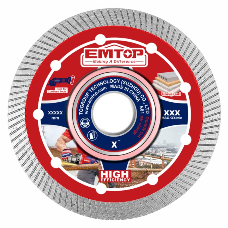 DISCO CORTE MALLA DIAMANTE ULTRAFINO PARA AZULEJO 125MM 1.4MM EMTOP