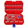 MALETIN 50 PIEZAS 1/4" Cr-V EMTOP (INCLUYE VASOS 4-14, LLAVES Y EXTENSIONES)
