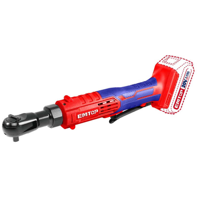 LLAVE CARRACA 65N-m 3/8" EMTOP BATERÍA 20V - P20S - (NO INCLUYE BATERÍA NI CARGADOR)