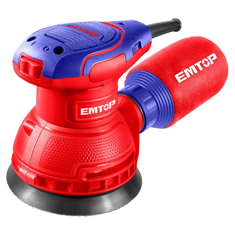 LIJADORA ROTO ORBITAL ELECTRICA 320W EMTOP 125MM - BASE VELCRO (INCLUYE 5 LIJAS)