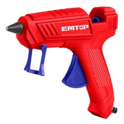 PISTOLA ELECTRICA SILICONA 100W EMTOP (INCLUYE 2 BARRAS PEGAMENTO 11.2mm)