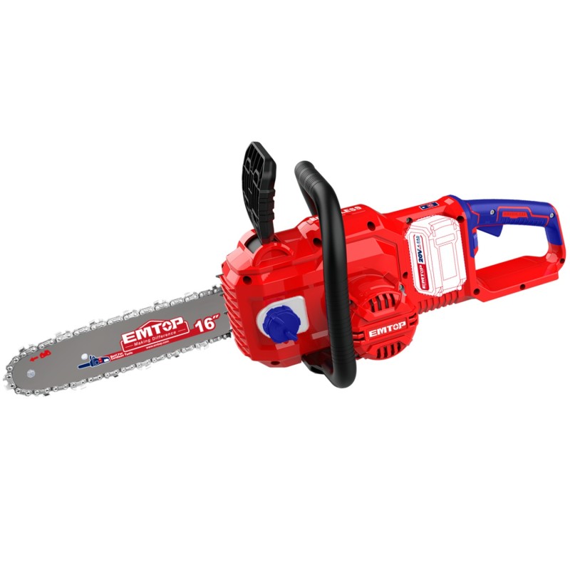 MOTOSIERRA BATERIA 16" 40V (20V+20V) EMTOP - P20S BRUSHLESS (INCLUYE 2x4.0Ah BATERÍAS Y CARGADOR DUA