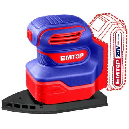 LIJADORA MOUSE BATERIA EMTOP 20V P20S (CON 6 LIJAS - NO INCLUYE BATERIA NI CARGADOR)