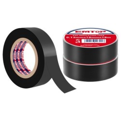 PAQUETE 10 UNIDADES CINTA AISLANTE NEGRA 18mm PVC EMTOP (18 M)