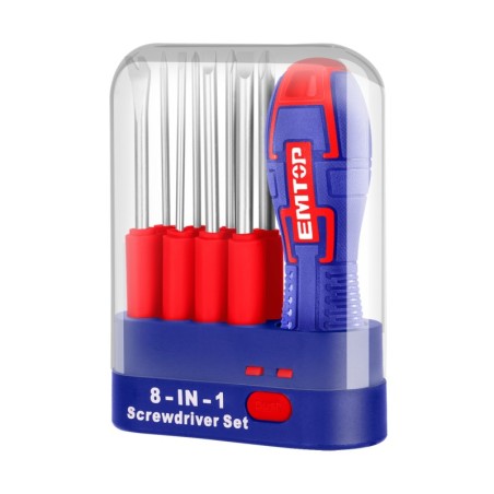 DESTORNILLADOR CON PUNTERAS INTERCAMBIABLES - 9 PCS EMTOP