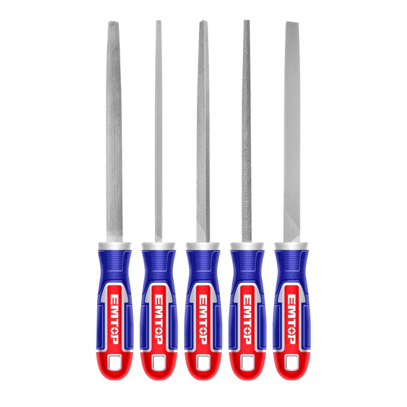 BLISTER 5 LIMAS METAL 8" CON MANGO EMTOP