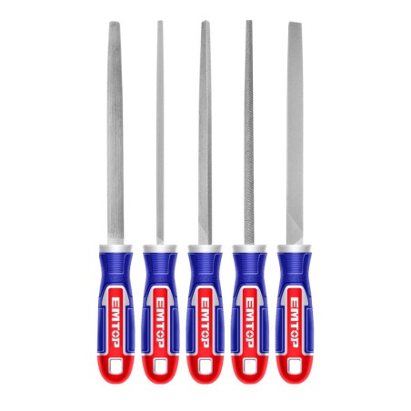 BLISTER 5 LIMAS METAL 8" CON MANGO EMTOP