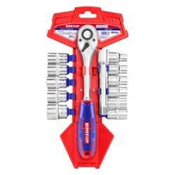 JUEGO 13 PIEZAS 1/2" Cr-V EMTOP (INCLUYE VASOS 10-24 Y EXTENSIÓN)