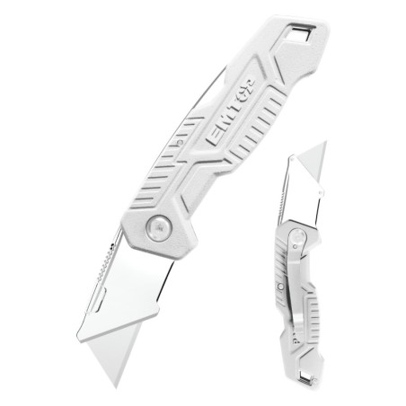 CUCHILLA MULTIUSO ABATIBLE - NAVAJA - 61mm x 19mm (INCLUYE 5 CUCHILLAS RECAMBIO) EMTOP