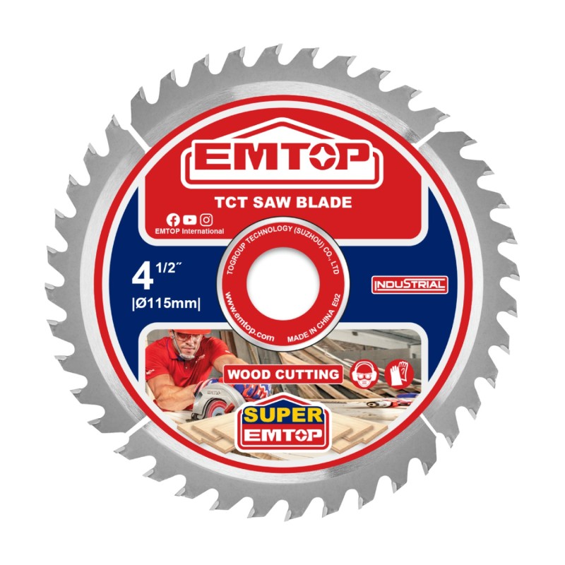 DISCO CORTE 40 DIENTES MADERA AMOLADORA 115MM EMTOP