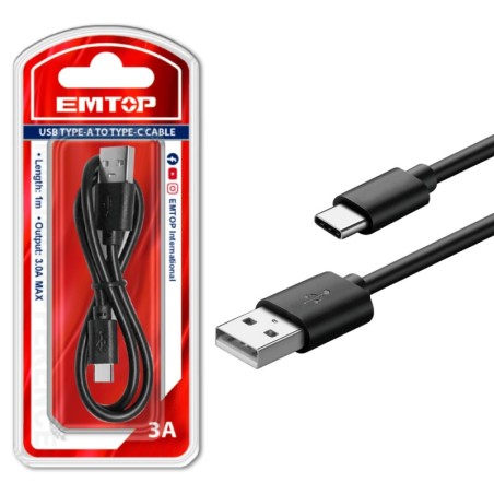 CABLE CARGA USB TIPO-C 1M (PARA MODELO ECDL12620) EMTOP