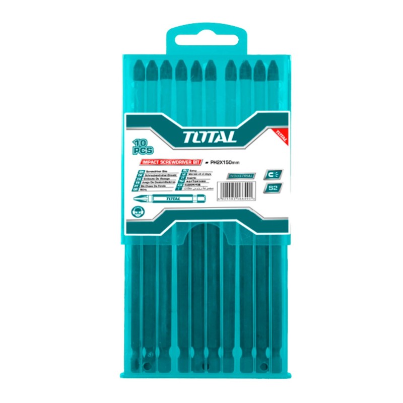CONJUNTO 10 PUNTERAS DESTORNILLADOR DE IMPACTO (PH2 + PH2 - 150mm)