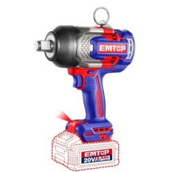 PISTOLA DE IMPACTO 3/4" 1750NM EMTOP BATERÍA 20V - P20S - (CON VASOS 30-32-34; NO INCLUYE BAT NI CAR