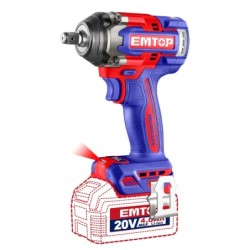 PISTOLA DE IMPACTO 1/2" 550NM EMTOP BATERÍA 20V - P20S - (CON VASOS 21-22-24; BAT X2 4Ah, MALETIN)