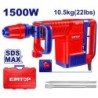 MARTILLO DEMOLICION 1500W 6-25J EMTOP (TIPO SDS MAX - ANTIVIBRACION - 2 CINCELES - CON MALETIN)