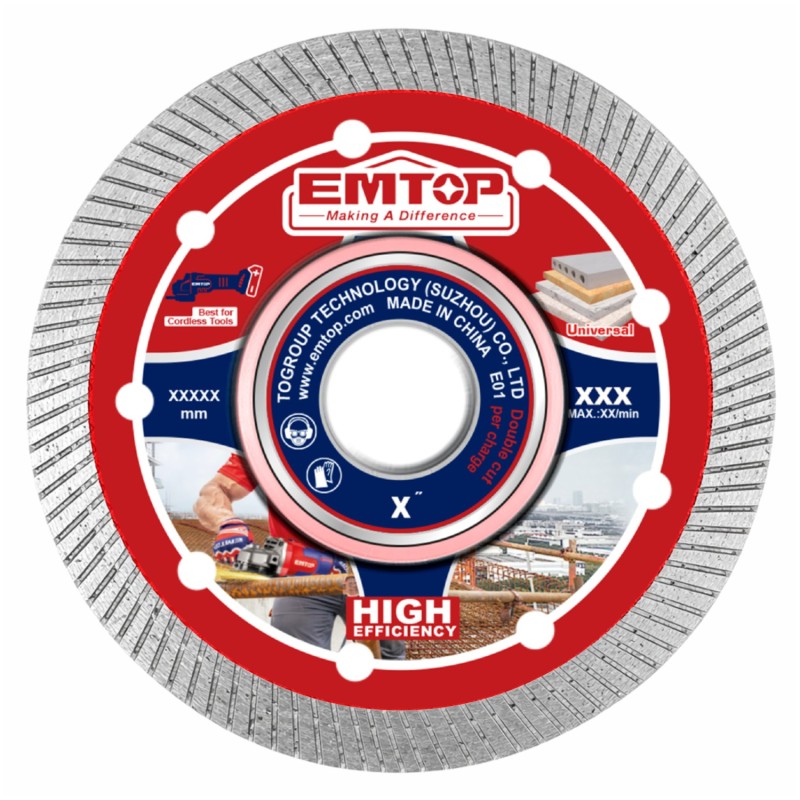 DISCO CORTE MALLA DIAMANTE ULTRAFINO PARA AZULEJO 115MM 1.5MM EMTOP