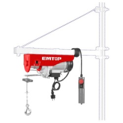 POLIPASTO ELECTRICO 800W - LINEA SIMPLE (250KG - 18M - 8M/M) LINEA DOBLE (500KG - 9M - 4M/M) EMTOP