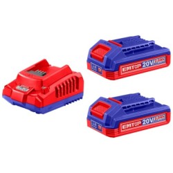 SET CARGADOR + 2xBATERIAS 20V 2.0Ah P20S EMTOP