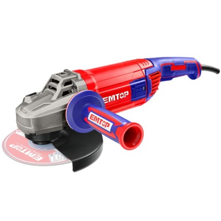 AMOLADORA 230MM 2400W EMTOP M14 (INCLUYE MANILLAR AUXILIAR - JUEGO ESCOBILLAS)