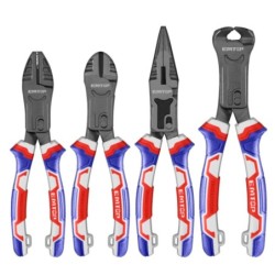 CONJUNTO 4 ALICATES Cr-V EMTOP (COMBINADO 8" - CORTE 8" - PINZA 8,5" - TENAZA 8,5")