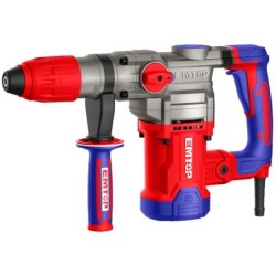 TALADRO MARTILLO ROTATORIO 1600W 10,0J EMTOP (TIPO SDS MAX - 2 BROCAS 2 CINCELES - CON MALETIN)