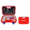 MALETIN 28 PIEZAS 1/2" Cr-V EMTOP (INCLUYE VASOS 10-32,CARRACA Y EXTENSIONES)