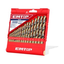 JUEGO 19 BROCAS TALADRO HSS (1-10MM - 0.5MM) EMTOP